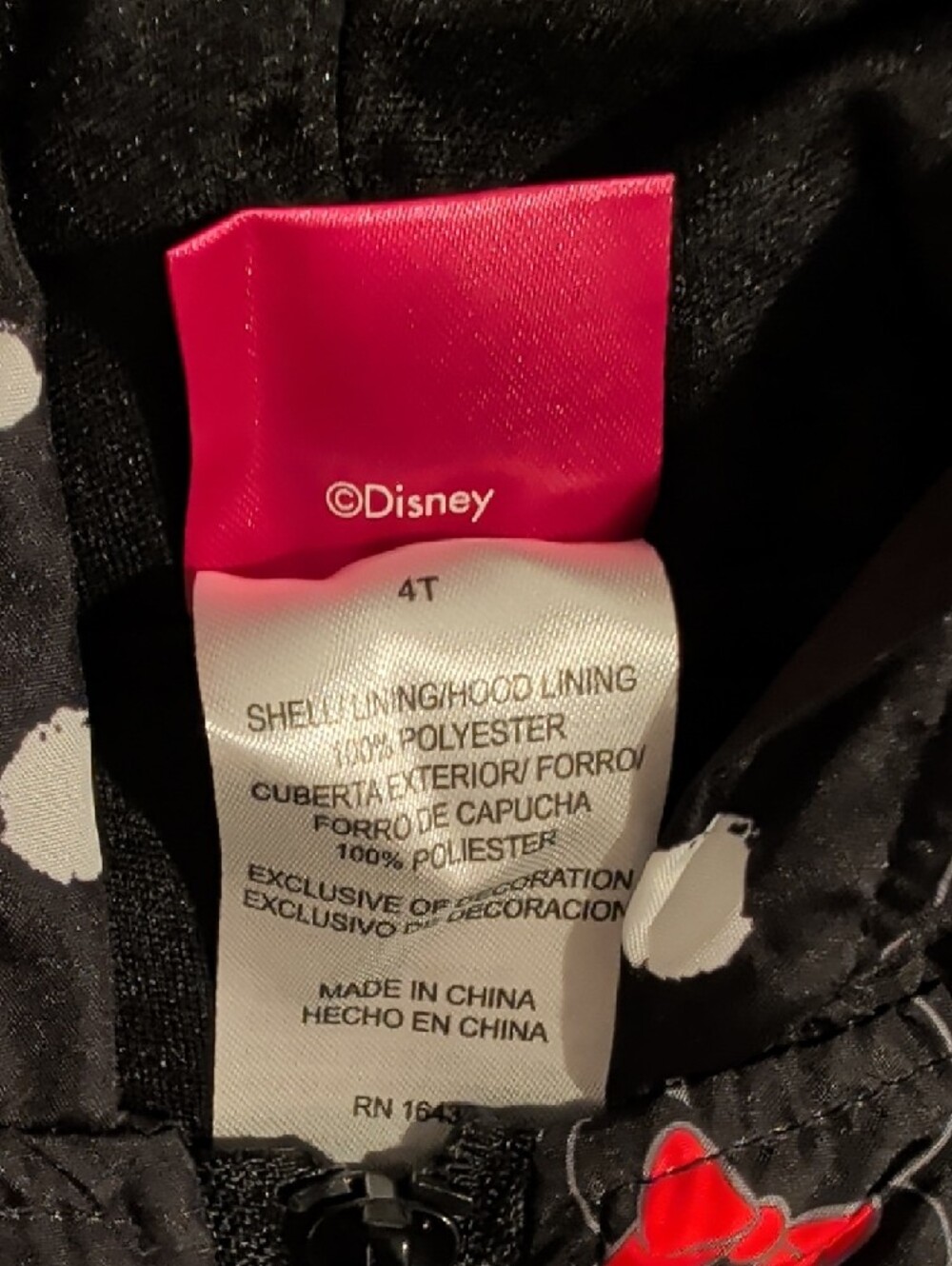Disney Black and Red Minnie Mouse Raincoat - Picture 3 of 5